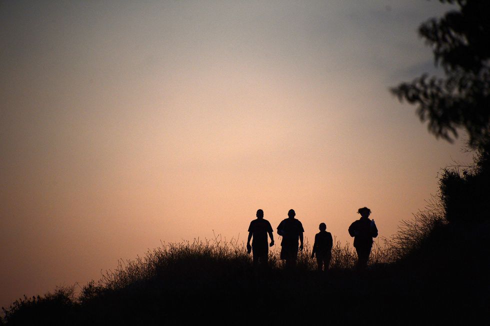 People in nature, Silhouette, Morning, Backlighting, Evening, Walking, Dusk, Hiking, 