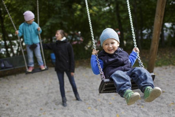 Swing, Fun, Recreation, Public space, City, Leisure, Photograph, Leaf, Jeans, Outdoor recreation, 