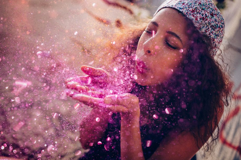Lip, Purple, Pink, Violet, Magenta, People in nature, Lavender, Beanie, Photography, Long hair, 