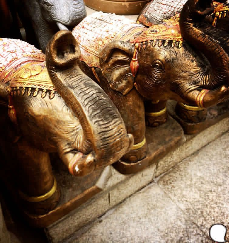 Elephant, Elephants and Mammoths, Sculpture, Indian elephant, Temple, Art, Working animal, Bronze, African elephant, Statue, 