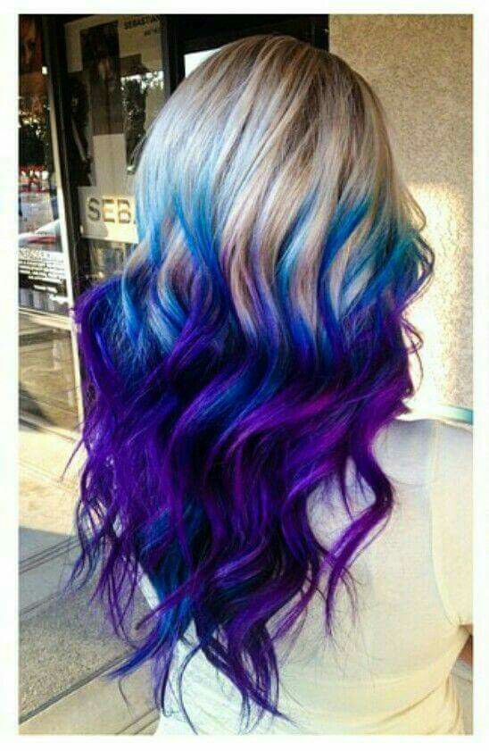 Hairstyle, Purple, Magenta, Style, Violet, Long hair, Hair coloring, Electric blue, Lavender, Brown hair, 