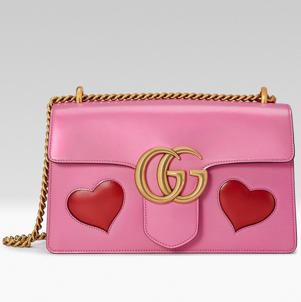 Pink, Magenta, Pattern, Bag, Heart, Shoulder bag, Love, Material property, Rectangle, Coin purse, 