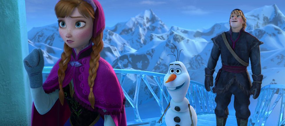 Snowman, Winter, Animation, Snow, Purple, Animated cartoon, Glacial landform, Freezing, Fictional character, Cartoon, 