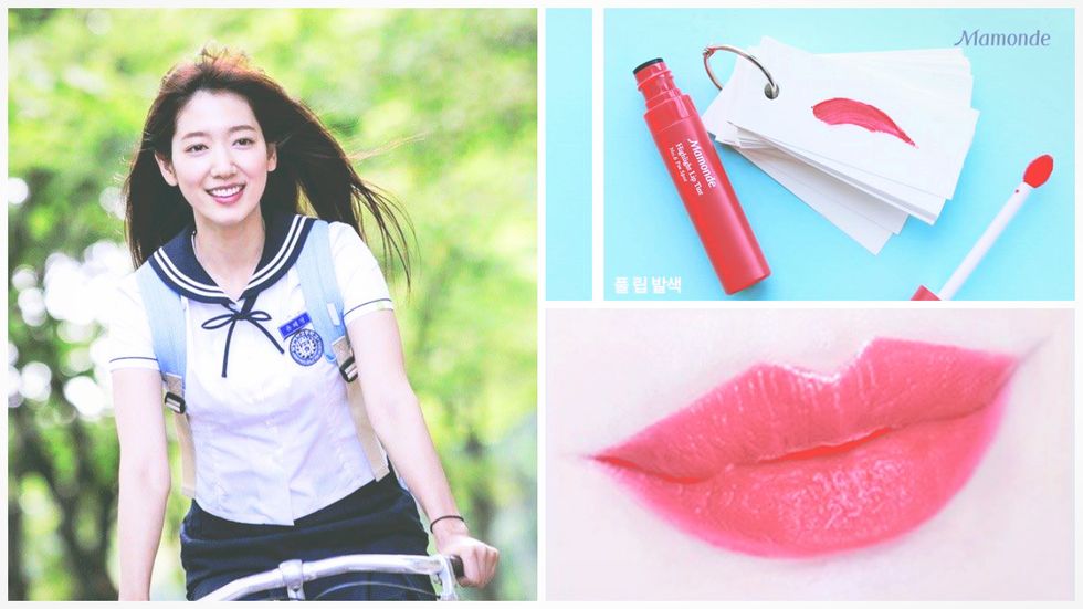 Stationery, Carmine, Lipstick, Writing implement, Paper product, Cosmetics, Paper, Portrait photography, Belt, Polo shirt, 