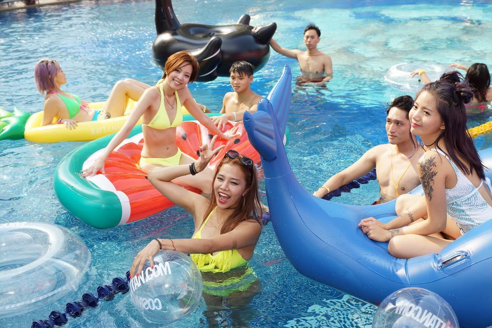 Face, Blue, Fun, Recreation, People, Leisure, Water, Aqua, Inflatable, Summer, 