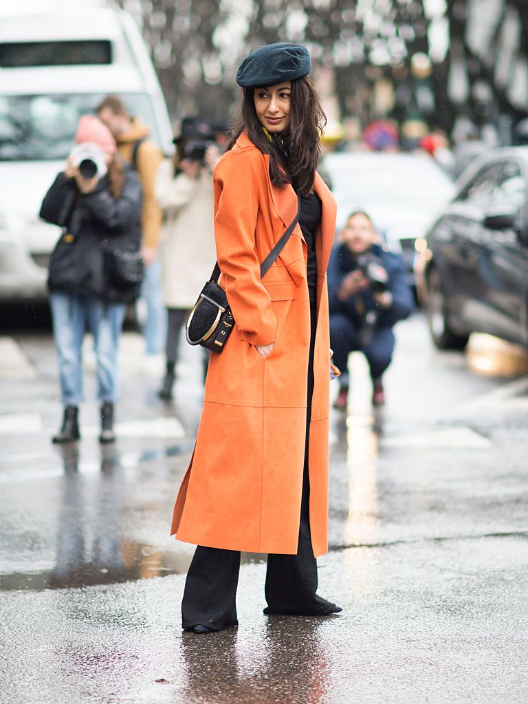 Infrastructure, Coat, Jacket, Standing, Street, Winter, Jeans, Street fashion, Road surface, Bag, 