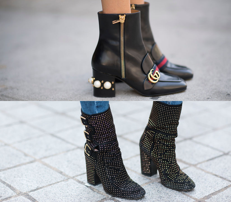 Costume accessory, Fashion, Boot, Black, Pattern, Buckle, Leather, High heels, Fashion design, Ankle, 