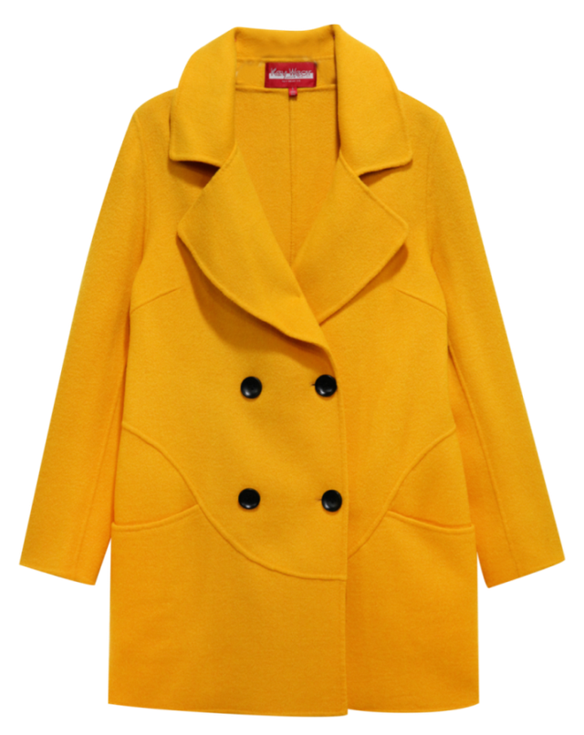 Clothing, Product, Yellow, Coat, Collar, Sleeve, Textile, Orange, Outerwear, Fashion, 