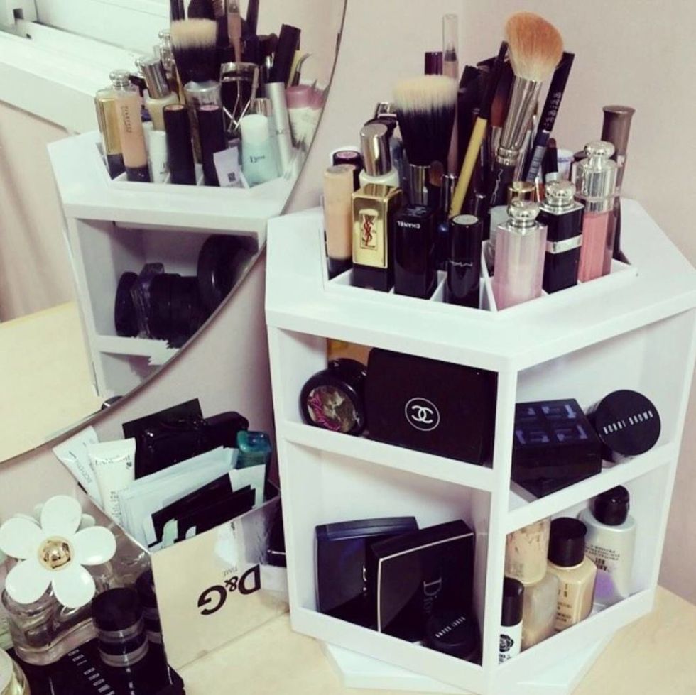 Brown, Brush, Collection, Lipstick, Cosmetics, Makeup brushes, Paint, Shelving, Still life photography, Makeover, 