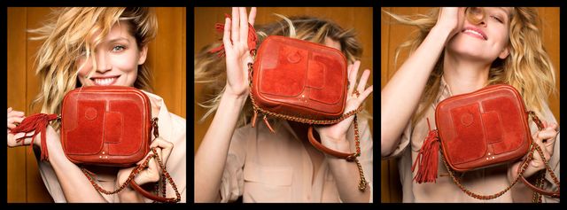 Red, Handbag, Bag, Fashion accessory, Lip, Peach, Coquelicot, Leather, Shoulder bag, Flesh, 