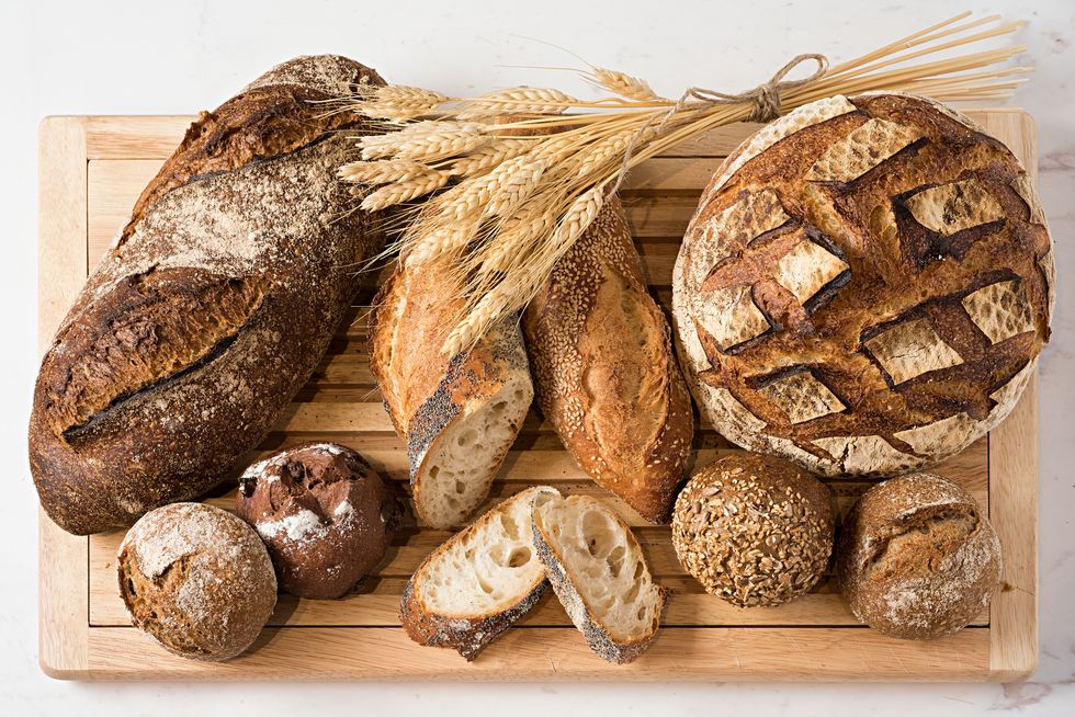 Food, Bread, Gluten, Whole wheat bread, Sourdough, Cuisine, Brown bread, Whole grain, Bread roll, Loaf, 