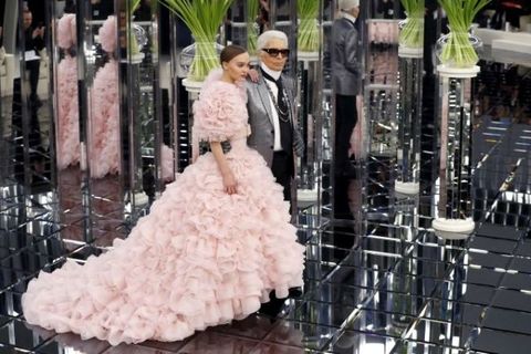 Dress, Clothing, Gown, Wedding dress, Haute couture, Fashion, Pink, Bridal clothing, Bride, Fur, 