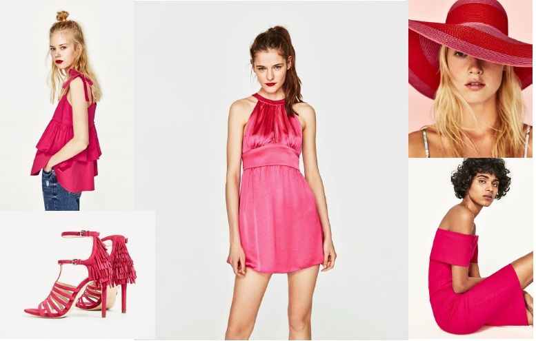 Clothing, Pink, Fashion model, Dress, Red, Fashion, Shoulder, Magenta, Footwear, Cocktail dress, 