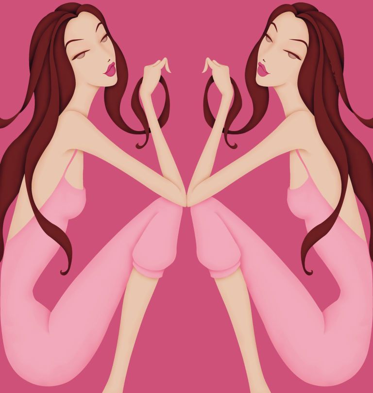 Pink, Long hair, Muscle, Brown hair, Peach, Illustration, Graphics, Animation, Drawing, Clip art, 