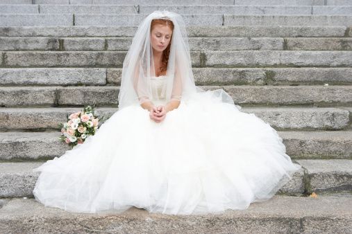 Wedding dress, Bride, Dress, Gown, Clothing, Photograph, Bridal clothing, Bridal party dress, Bridal accessory, Veil, 
