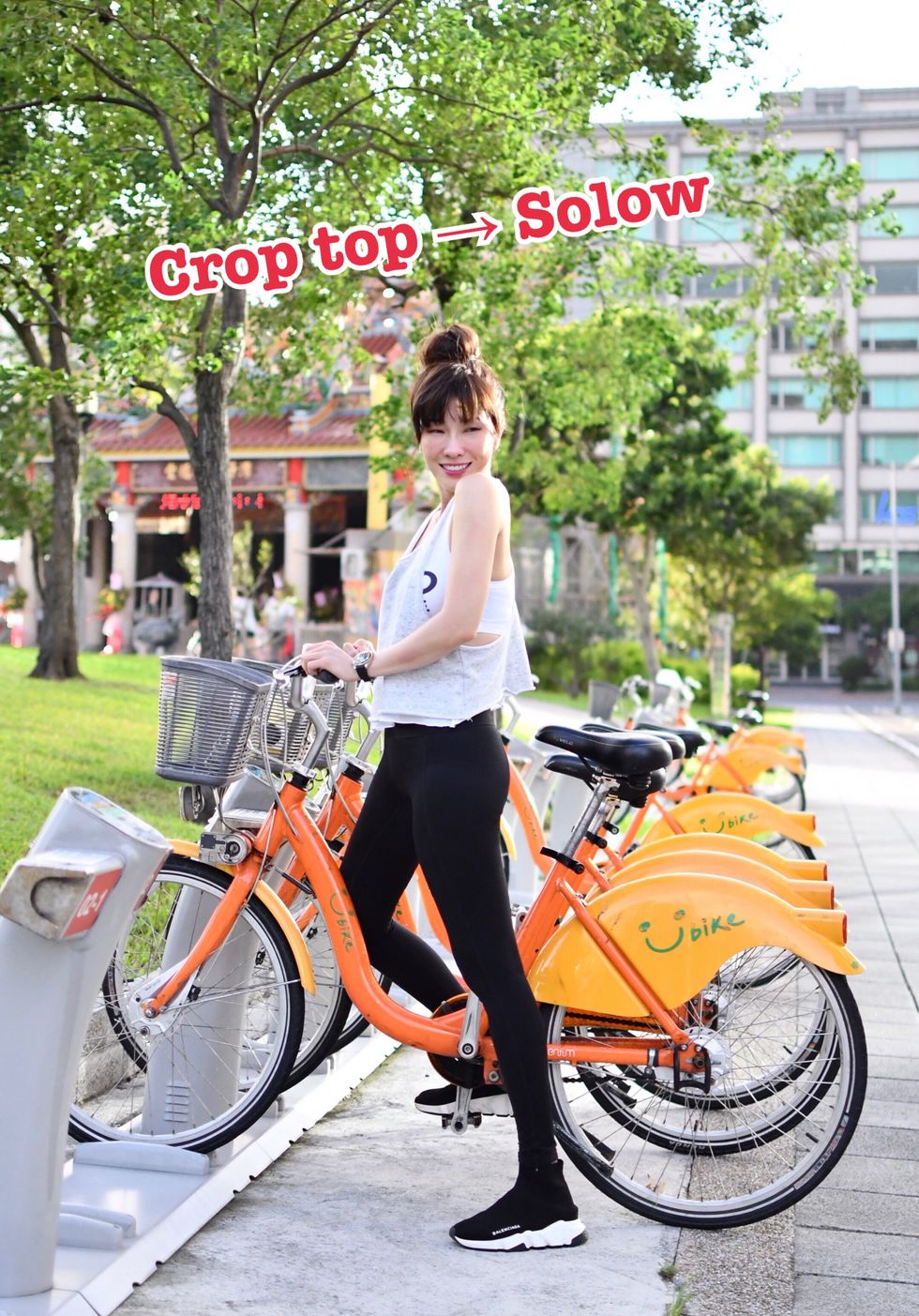 Orange, Photograph, Bicycle, Street fashion, Bicycle wheel, Vehicle, Yellow, Snapshot, Transport, Street, 