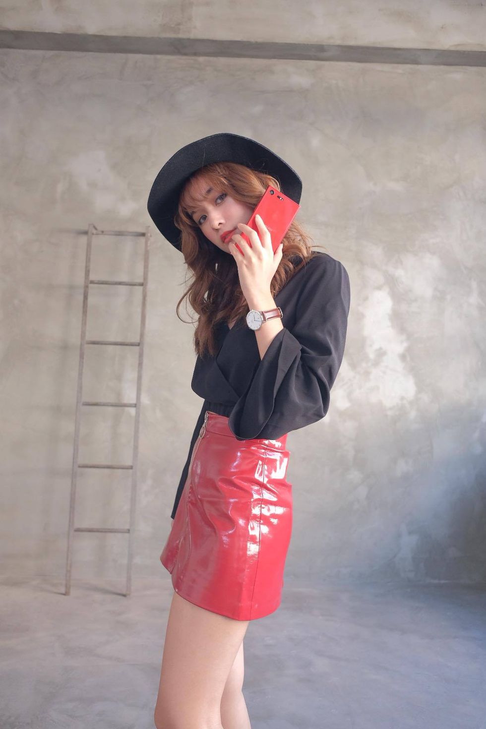 Clothing, Red, Shoulder, Fashion, Leg, Pink, Joint, Lip, Dress, Outerwear, 