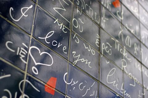 <p>許多人對「浪漫之都」巴黎都抱有夢幻憧憬，這裡更是許多知名愛情電影的取景場地。巴黎最具愛情象徵的地點，非「愛牆」莫屬。坐落於蒙馬特高地半山腰上的廣場裡，由612塊藍色瓷磚製作的愛牆，是藝術家Frédéric Baron與Claire Kito所建立的，牆上共用250種語言寫成311種不同字體的「我愛你」，其中更包含了繁體中文！若來到巴黎千萬別錯過這麼浪漫的作品。</p>