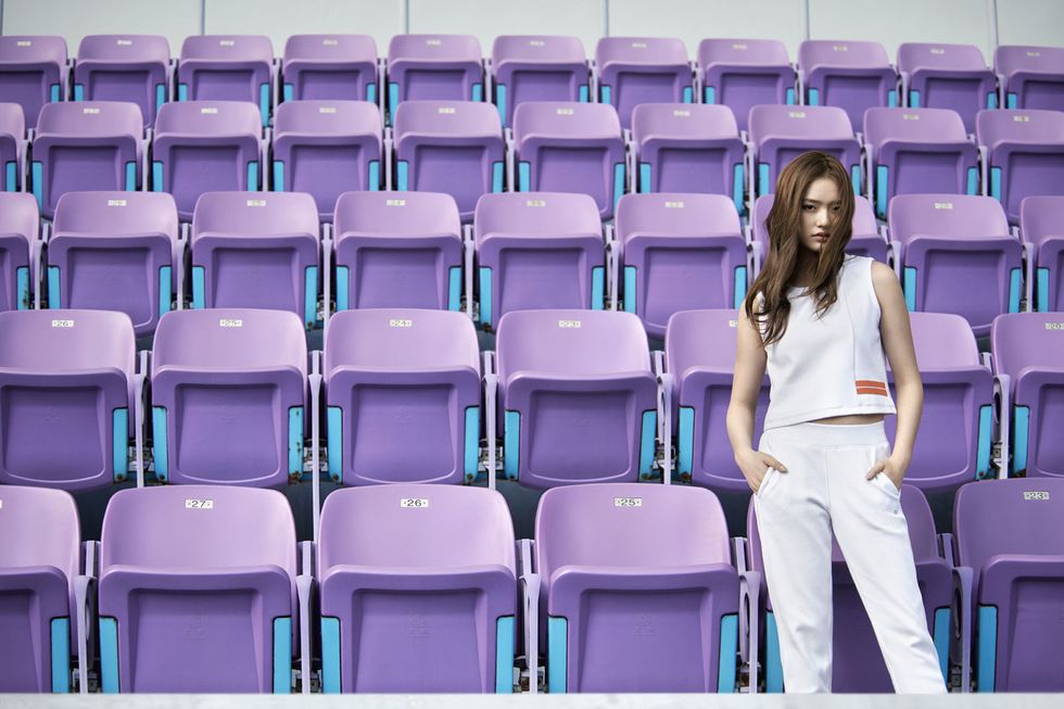 Purple, Blue, Product, Stadium, Sport venue, Chair, Furniture, 