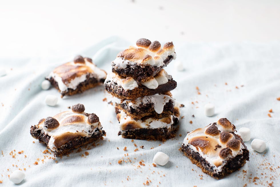 layered smores brownies