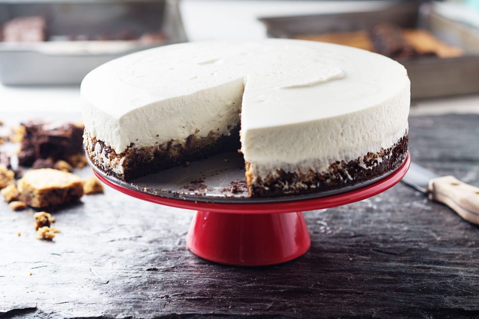 brownie and cookie crust cheesecake