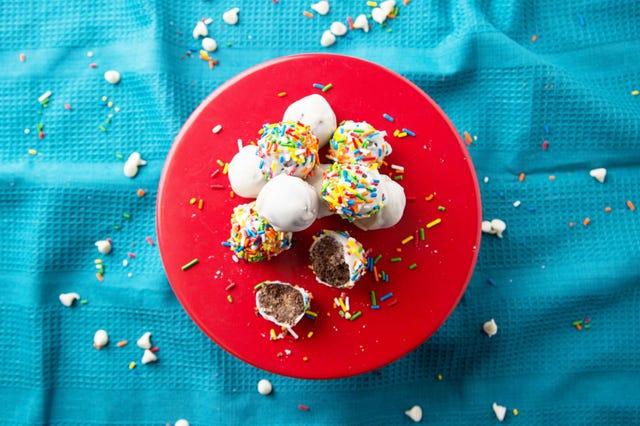 brownie and chocolate chip cookie truffles