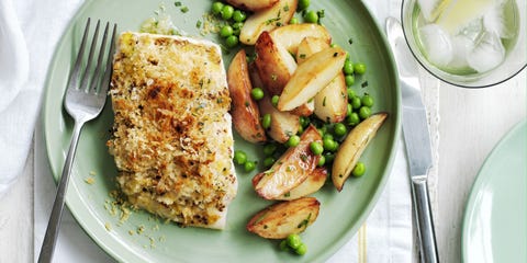 Crispy Cod with Pan-Fried Potatoes and Peas