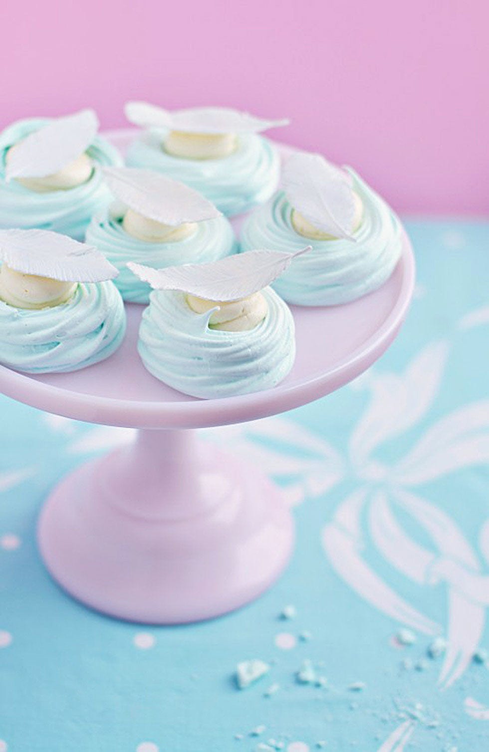 Blue, Pink, Meringue, Buttercream, Cupcake, Icing, Dessert, Food, Fondant, Cake, 