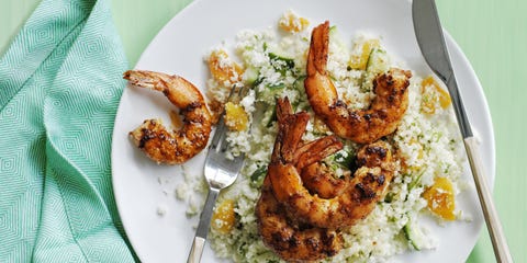Cauliflower Couscous with Paprika Shrimp