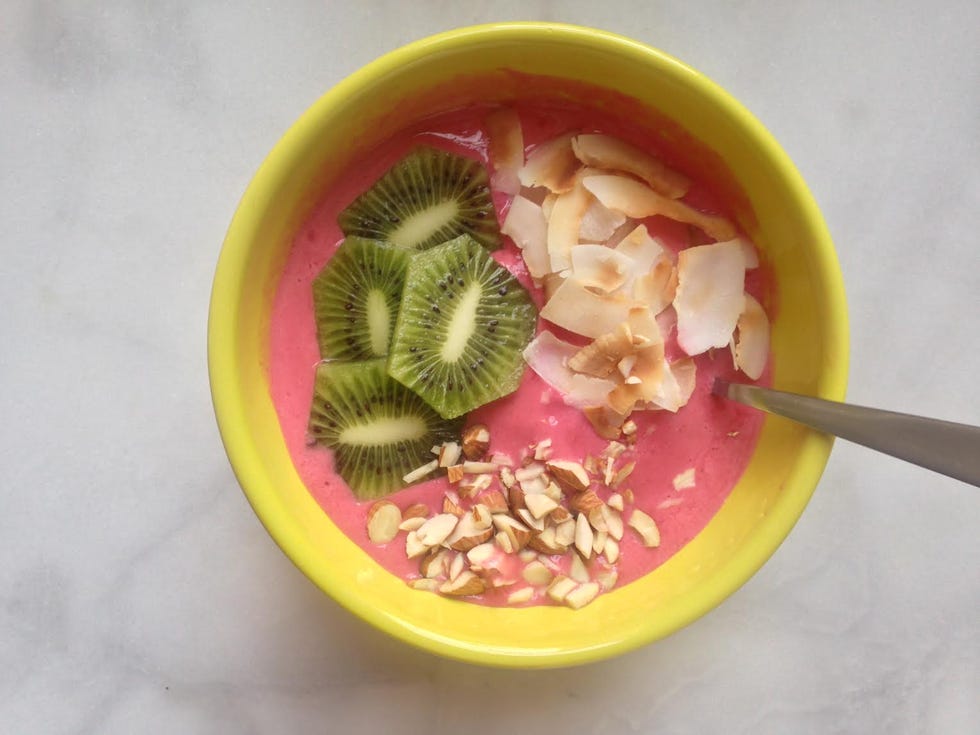 Food, Ingredient, Produce, Kitchen utensil, Dish, Bowl, Spoon, Sweetness, Recipe, Peach, 