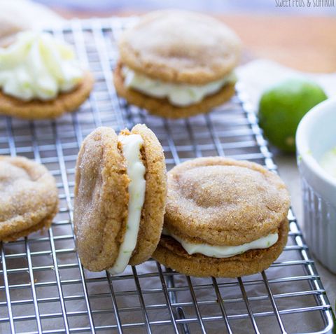 <p>Key lime cream cheese is smushed between two sugar cookies for a sweet, on-the-go dessert.</p>
<p>Get the recipe at <a target="_blank" href="http://sweetpeasandsaffron.com/2014/07/key-lime-pie-sandwich-cookies.html">Sweet Peas and Saffron</a>.</p>
