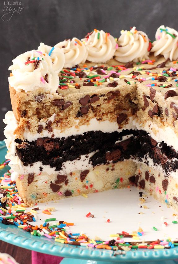 Ultimate Chocolate Chip Cookie Layered Cake