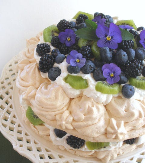 CraftyBaking Spring Treats - Tiered Crown Pavlova (Meringue) Cake
