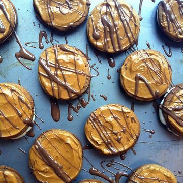 graham cracker and passion fruit whoopie cookies
