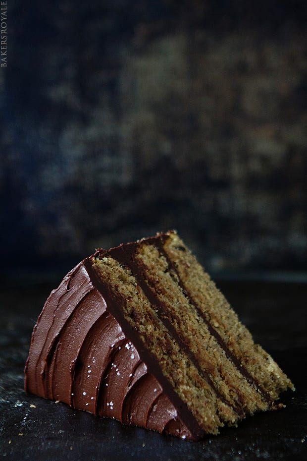 Browned-Butter-Banana-Cake-with-Salted-Dark-Chocolate-Ganache-via-Bakers-Royale1