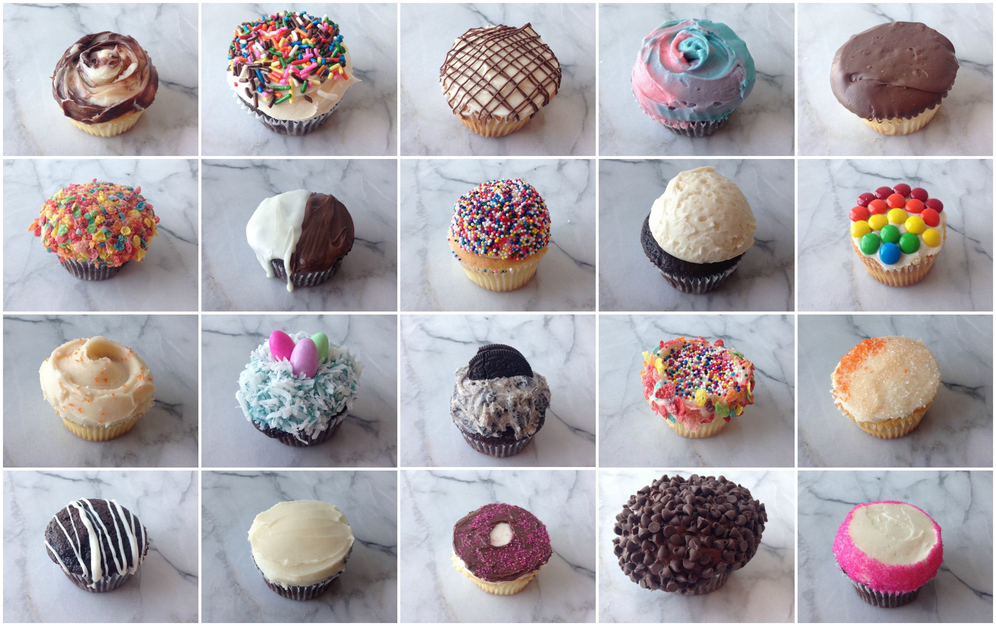 different types of cupcake decorations
