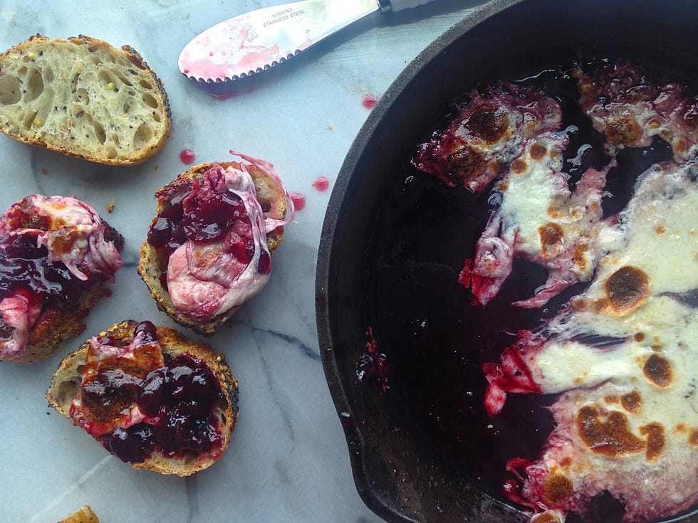 Baked Mozzarella with Cherry Jam