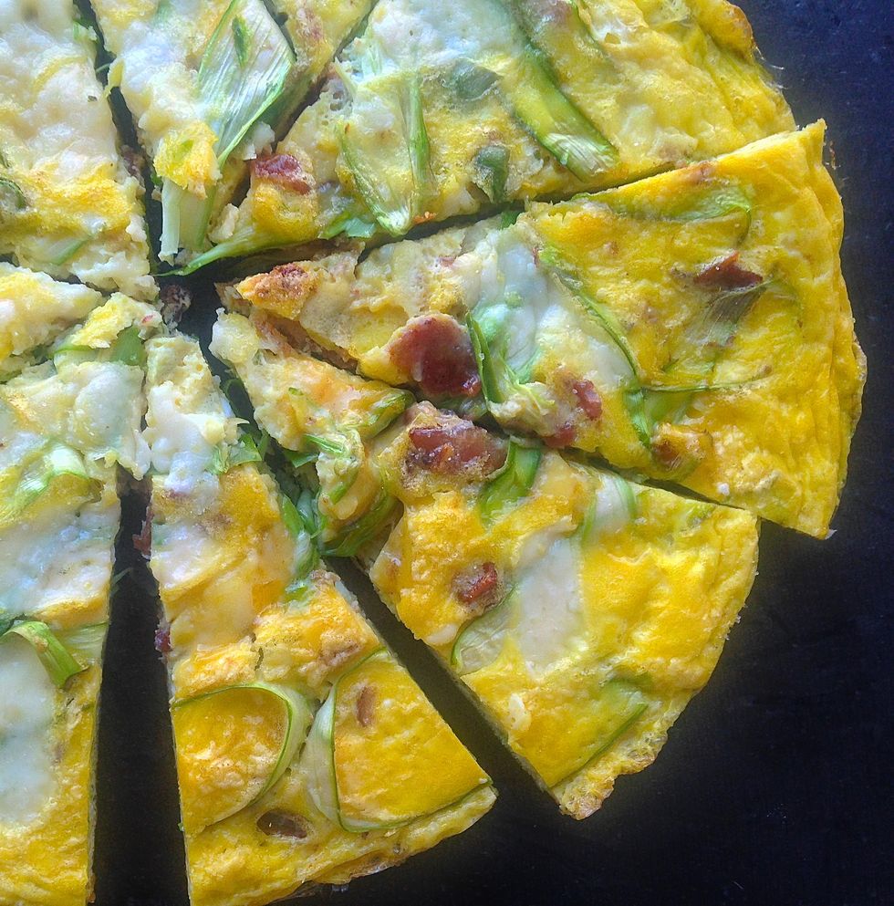 Shaved Asparagus and Bacon Frittata
