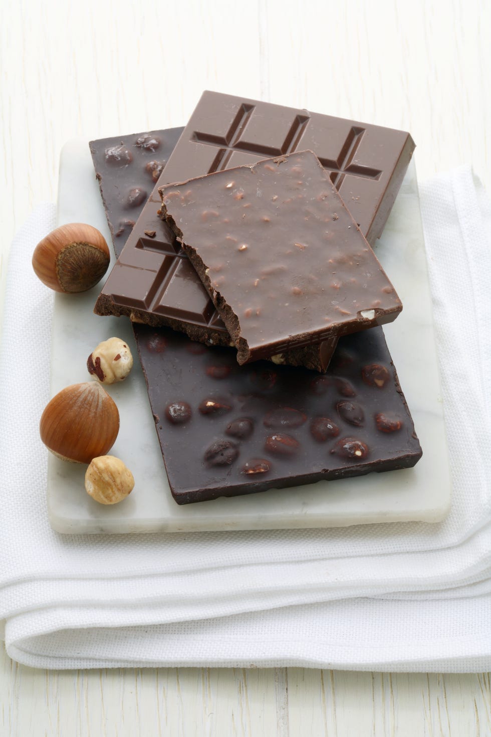 bars of milk chocolate and dark chocolate