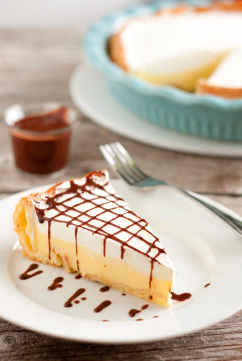 <p>Not having it with small eclairs? Make an eclair pie for something a bit more decadent. </p>
<p>Get the recipe from <a target="_blank" href="http://www.cookingclassy.com/2012/07/cream-puff-pie-aka-cream-puff-cake-or-eclair-cake/">Cooking Classy</a>.</p>
