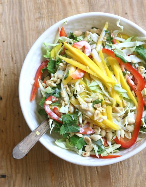 asian slaw with mango and coconut lime dressing