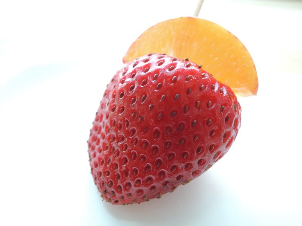Delish - Booze-Infused Fruit - Strawberry, Peach and Champagne Kabobs