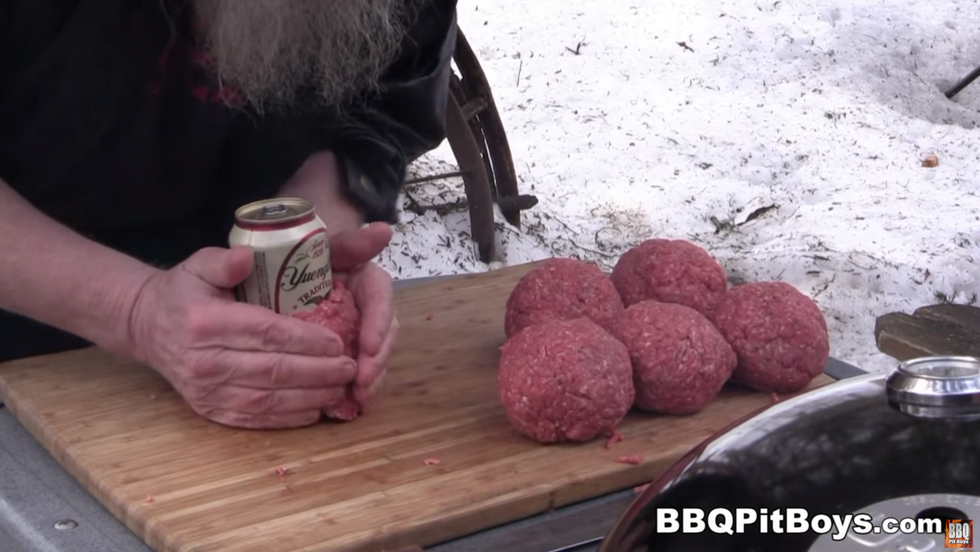 The Most Extreme Burger Recipe - Stuffed Beer Can Burgers