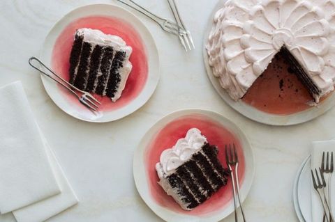 Devil's Food Cake With Real Strawberry Frosting