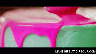 How to properly pour on ganache for a drip cake, as demonstrated by Katherine Sabbath