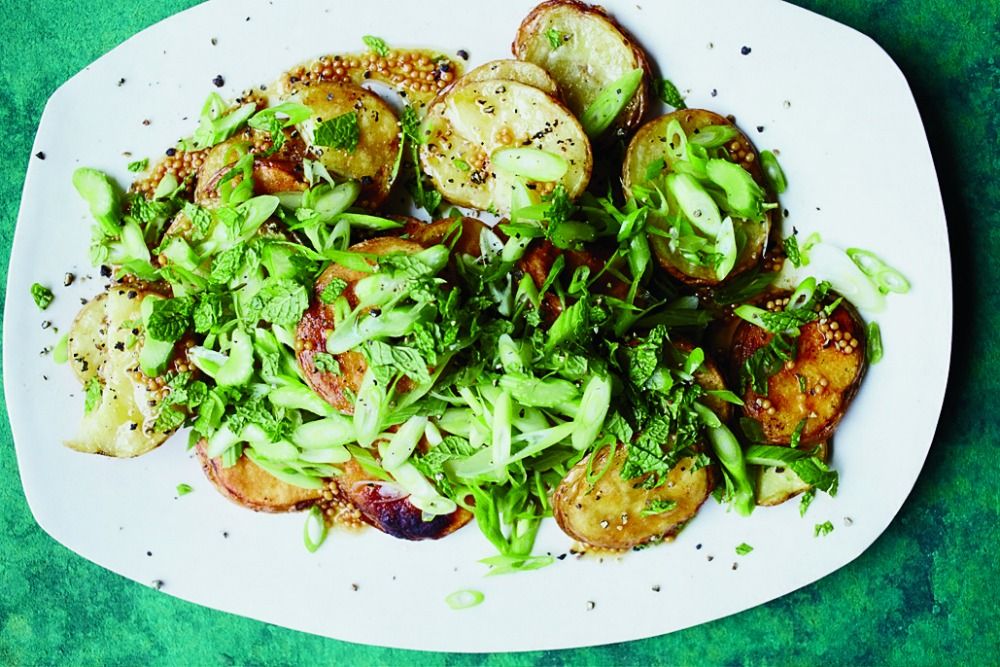 Grilled Potato Salad With Mustard Seeds Recipe Delish Com