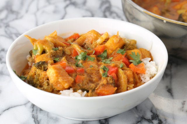 coconut milk and tofu curry