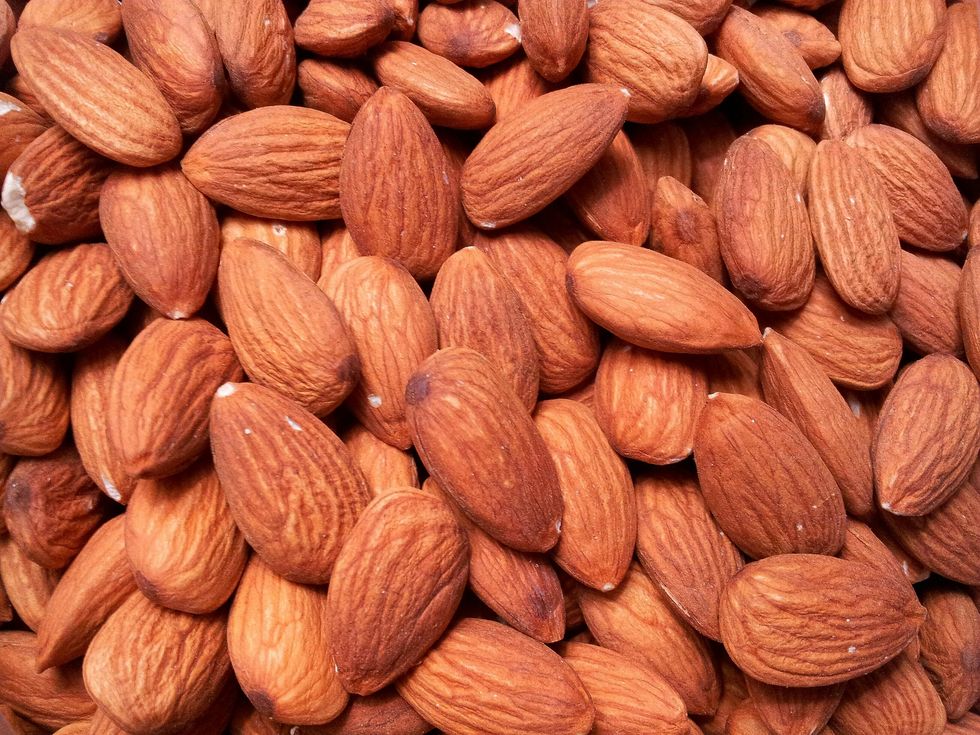 Full Frame Shot Of Almonds