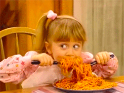 Eating spaghetti
