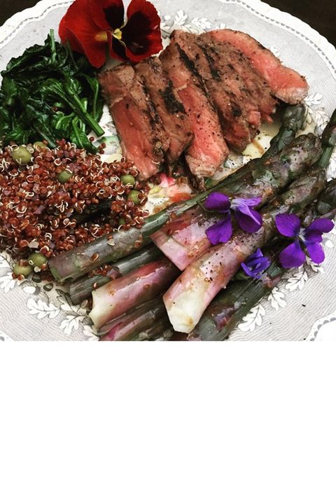 The designer fills our feed with fabulous photos of both fashion and food, like this dinner of sautéed spring vegetable steak, asparagus and quinoa. <a target="_blank" href="https://instagram.com/zac_posen">@zac_posen</a>